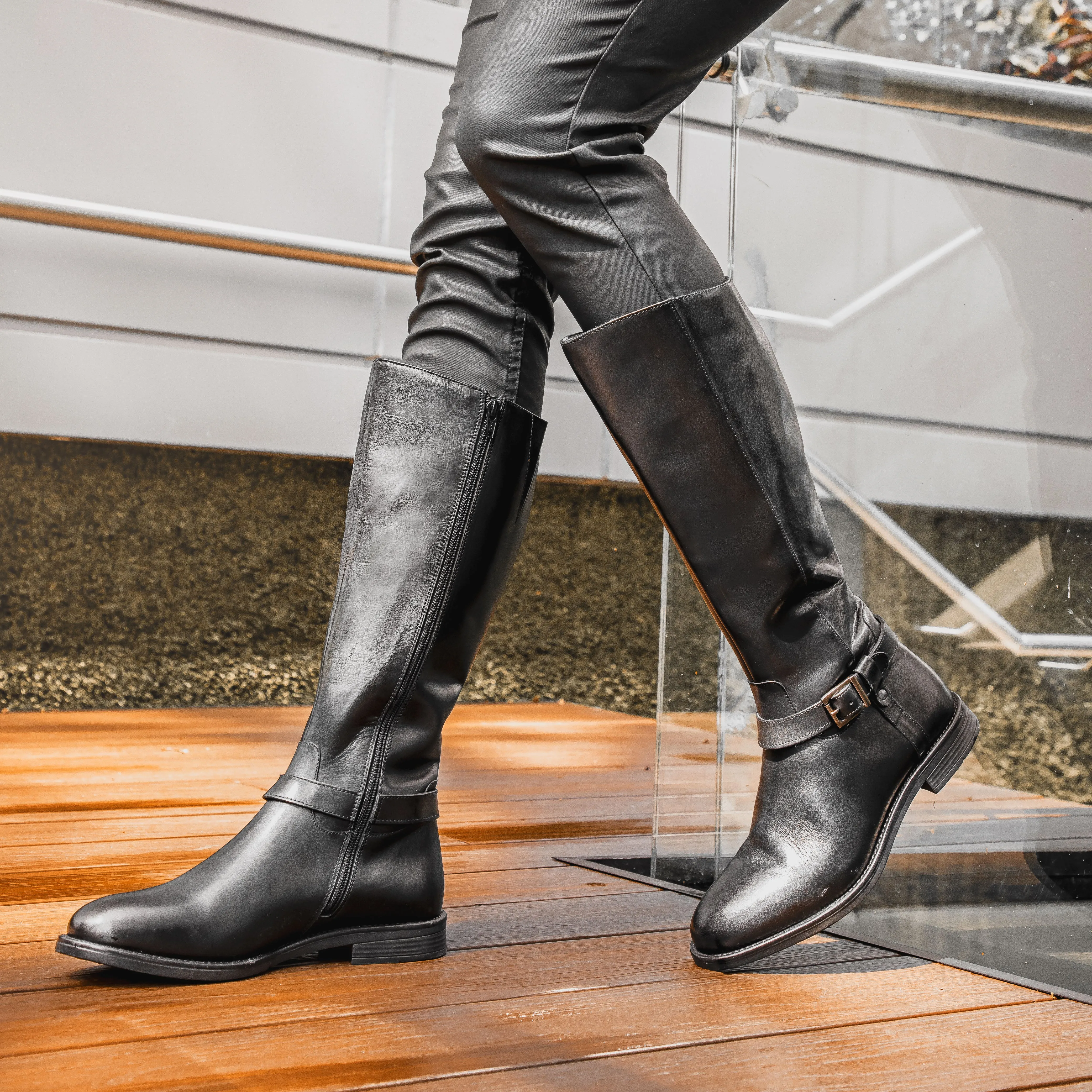 Aida Buckle Riding Boots