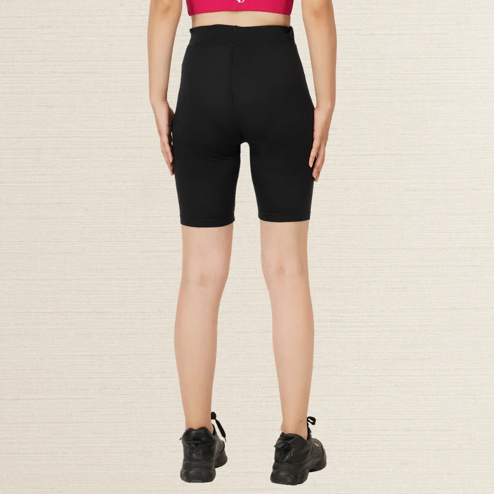 Black Cycling Shorts | Bamboo Fabric | Breathable | Women Active Wear