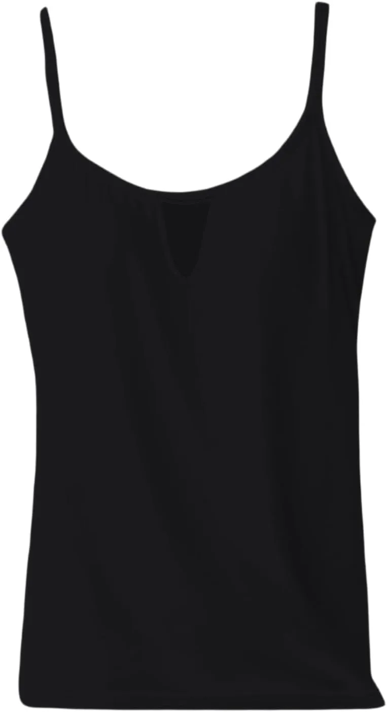 Camisole Tops for Women Built in Bra Adjustable Spaghetti Strap Cotton Workout Yoga Shirts Summer Basic Tank Tops
