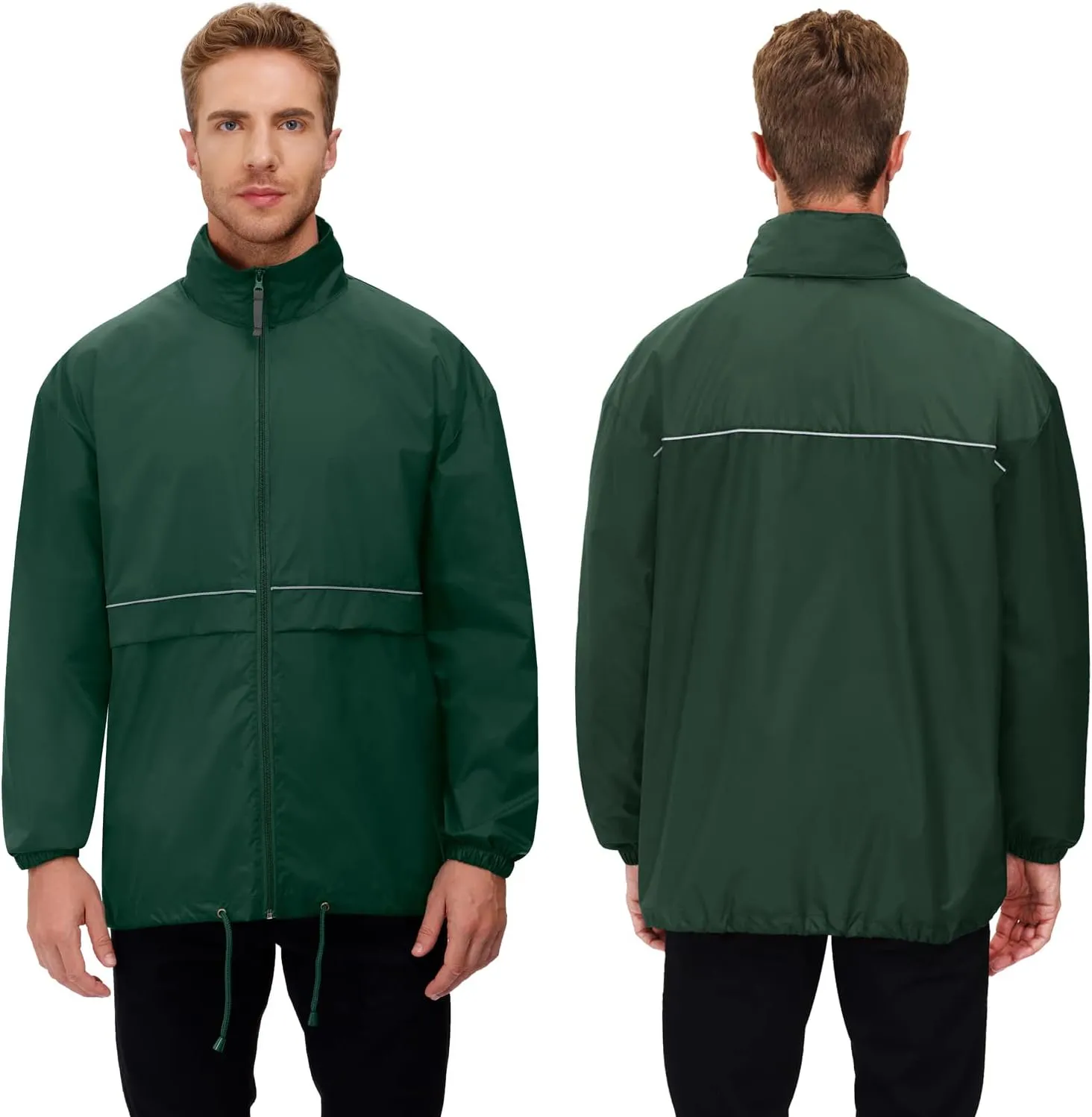 Corna Men's Packable Waterproof Rain Jackets Outdoor Lightweight Hiking Running Windbreaker Hooded Raincoat