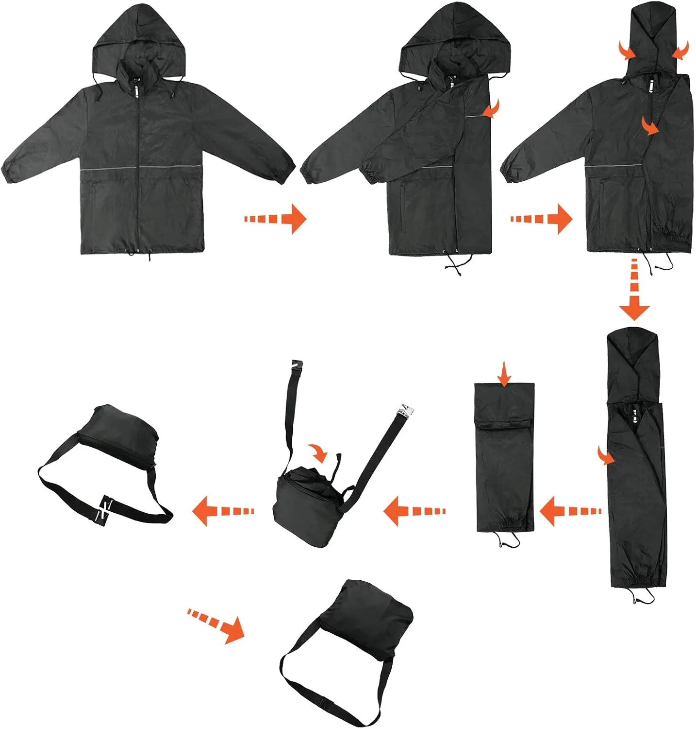 Corna Men's Packable Waterproof Rain Jackets Outdoor Lightweight Hiking Running Windbreaker Hooded Raincoat