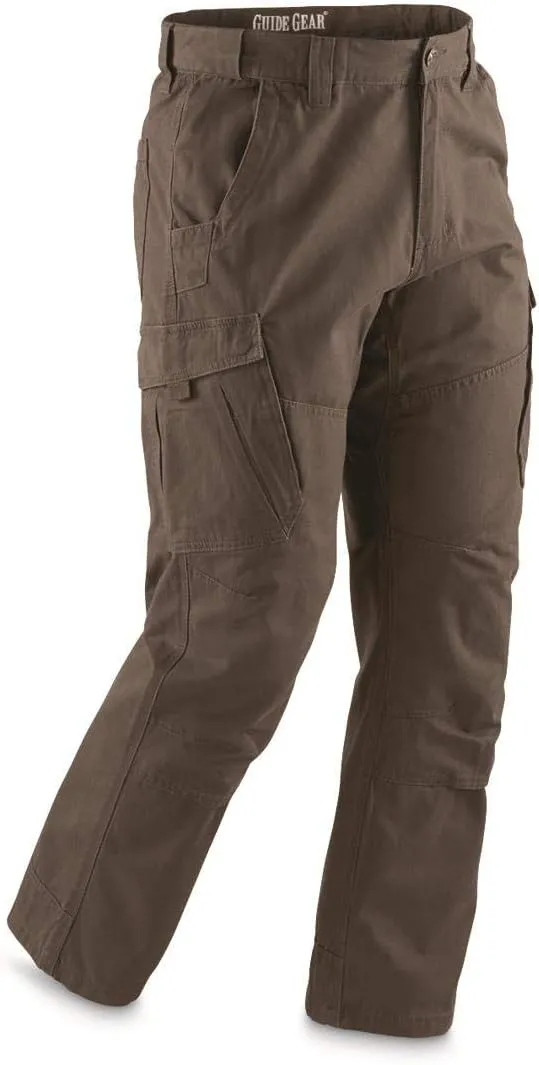 Guide Gear Canvas Cargo Pants for Men Relaxed Fit, Mens Work Pants for Construction, Utility, and Safety