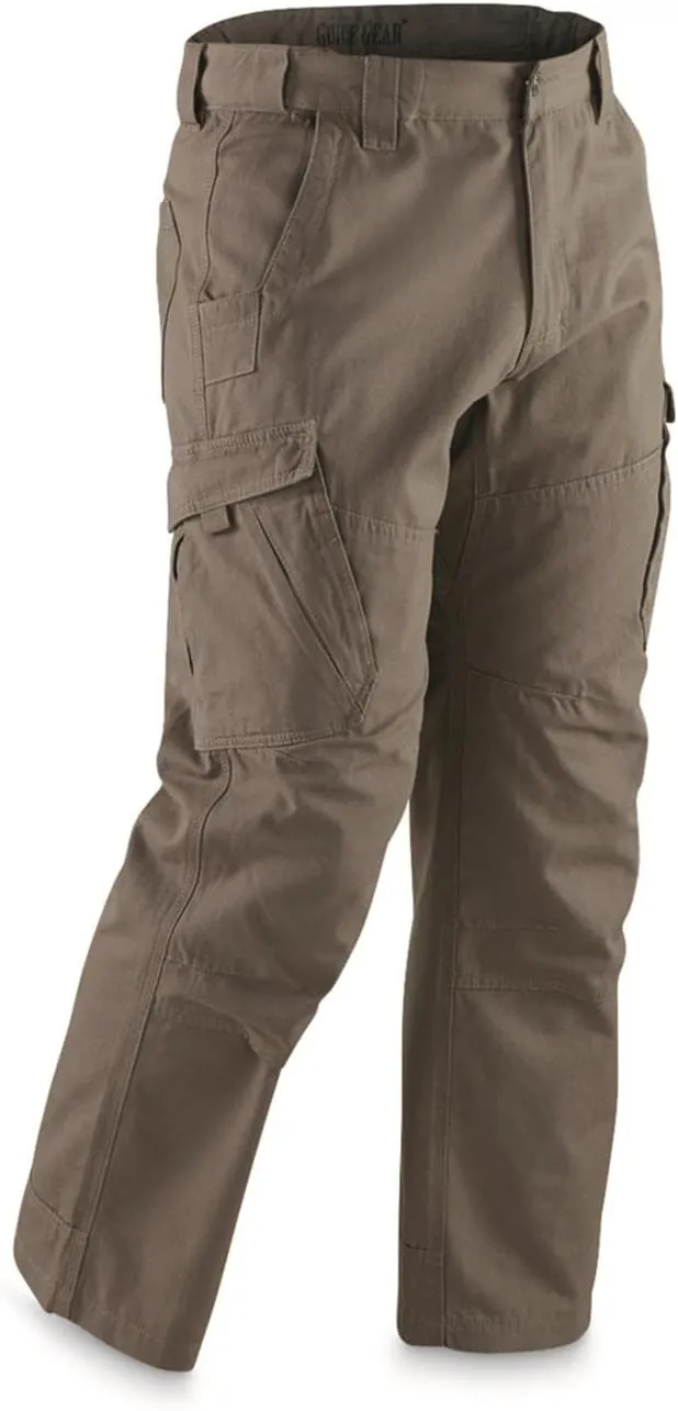 Guide Gear Canvas Cargo Pants for Men Relaxed Fit, Mens Work Pants for Construction, Utility, and Safety