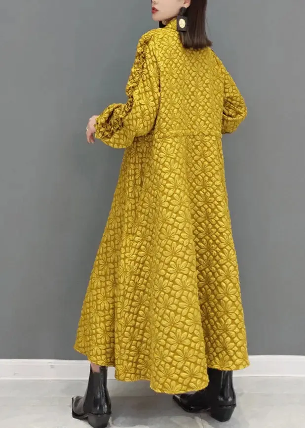 Jacquard Cotton Dresses Drawstring Fall