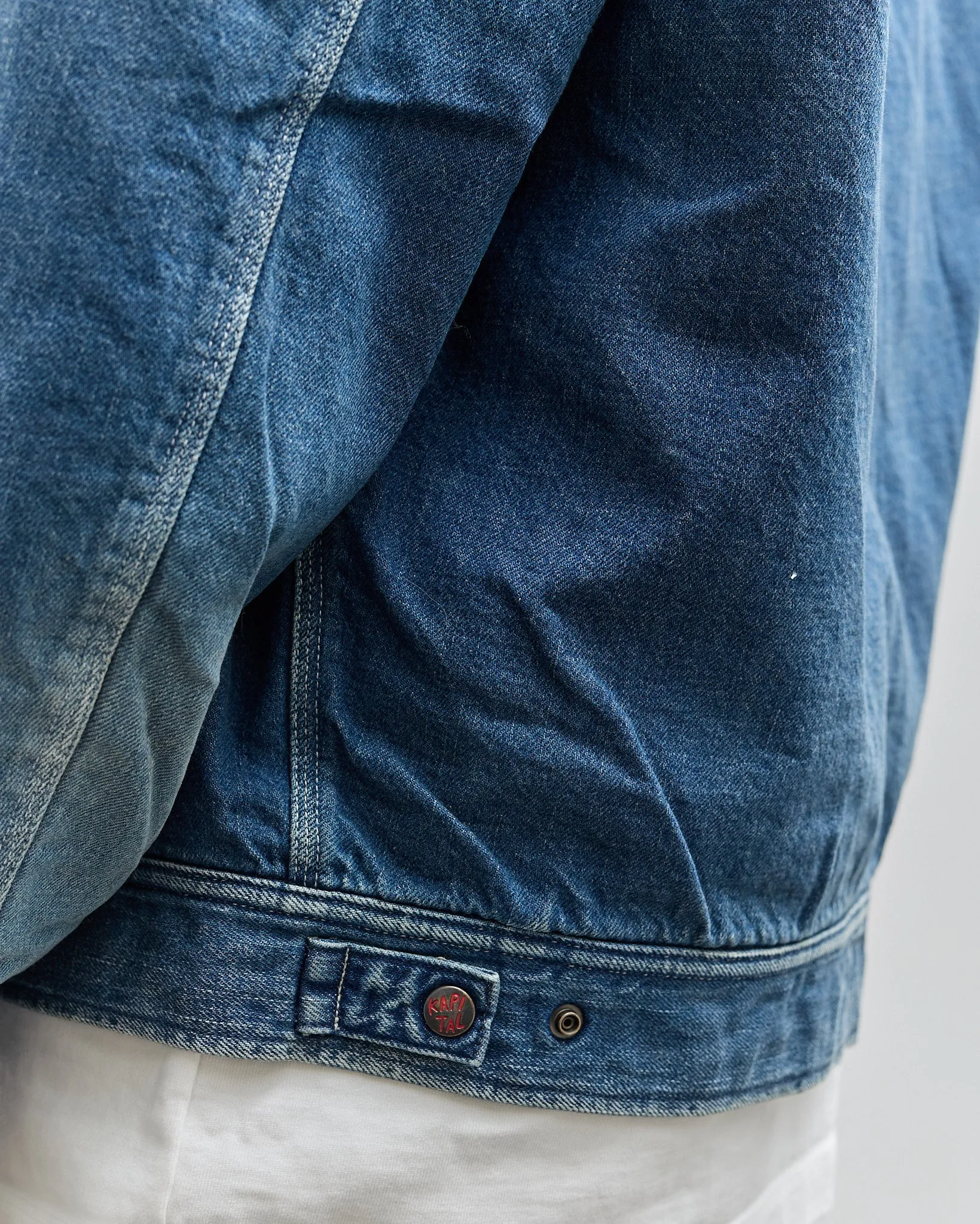 Kapital Unisex 11.5oz Denim Bone Lining Reversible Zip-Up, Pro