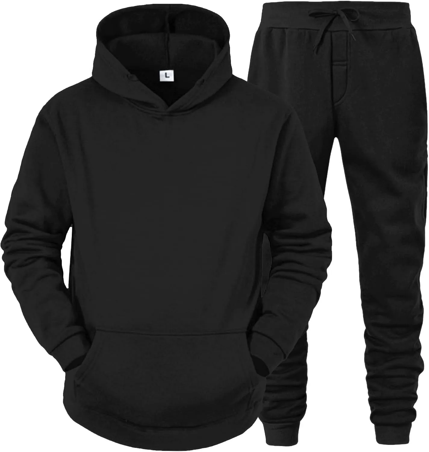 Men's Jogging Tracksuit 2 Piece Outfits Plus Size Casual Athletic Sweatshirt Sweatpants Sets Plain Running Hoodie Set