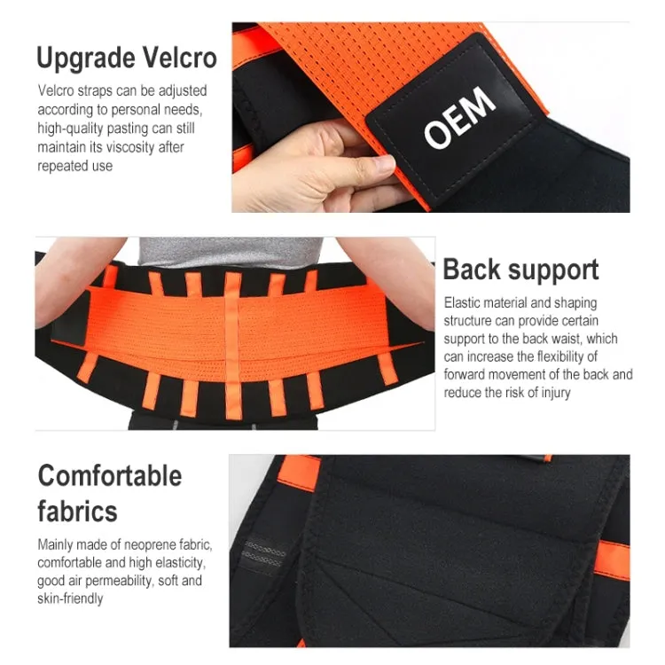 SBR Neoprene Sports Protective Gear Support Waist Protection Belt, Size:XXL(Rose Red)