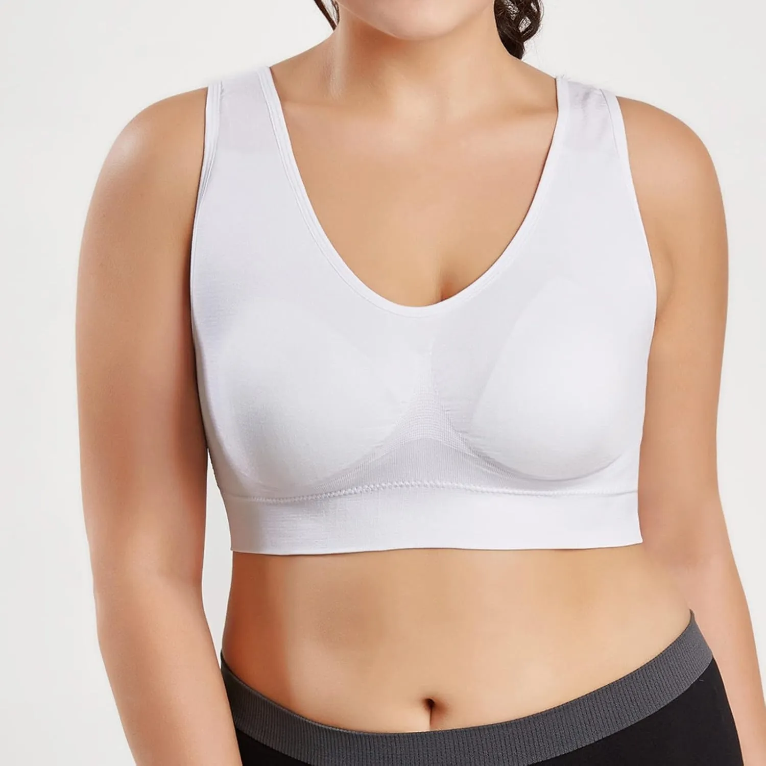 Sports Bras for Women Pack Padded Sports Large Bra No Underwire Full Coverage Workout Crop Tops Everyday Wear Solid