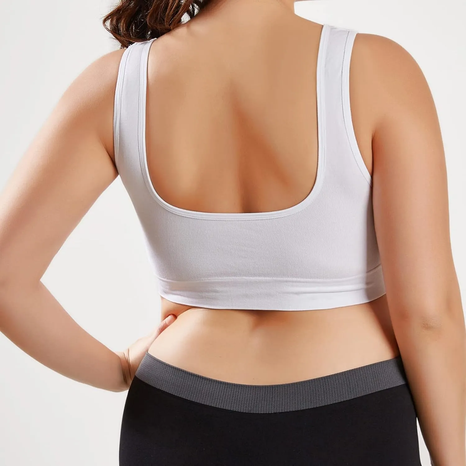 Sports Bras for Women Pack Padded Sports Large Bra No Underwire Full Coverage Workout Crop Tops Everyday Wear Solid