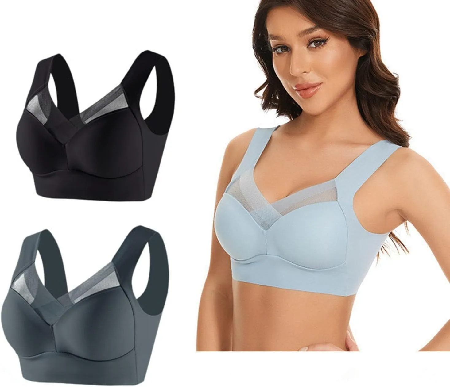 Women's Comfortable and Sexy Sports Gathering Thin Bra and Tank Top Style Underwear Girls Sports Bra for Women