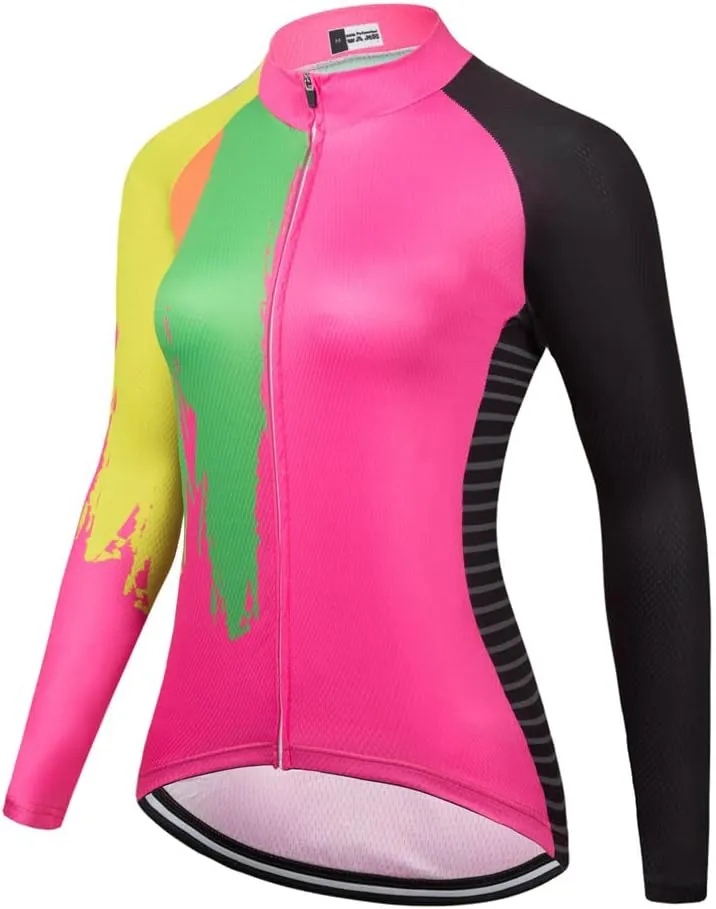 Women's Long Sleeve Cycling Jersey Jacket Cycling Shirt Quick Dry Breathable Mountain Clothing Bike Top