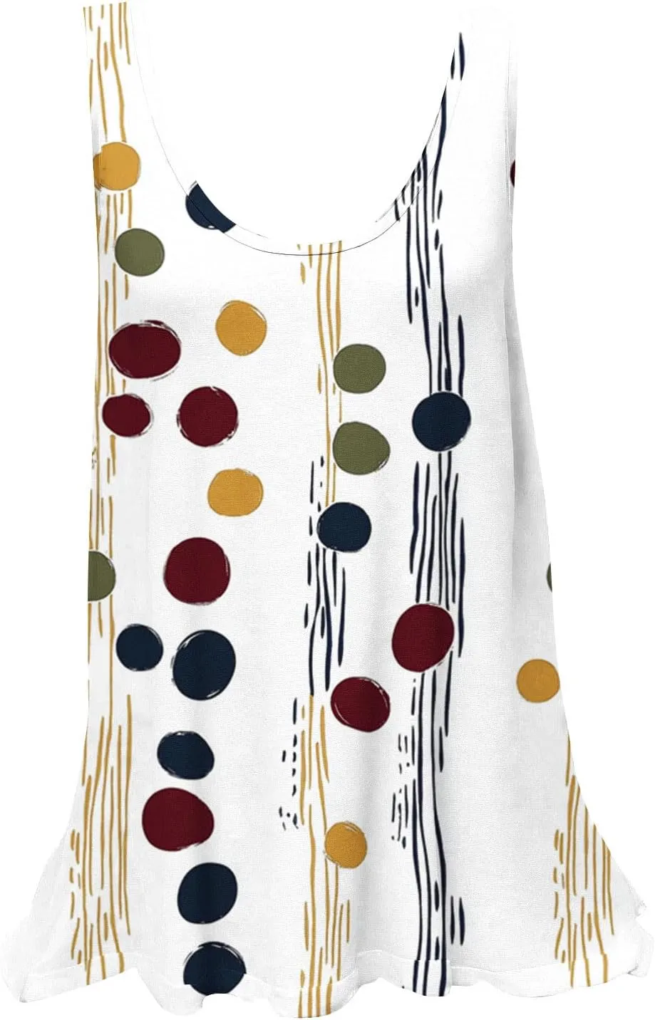 Womens Tank Tops Hawaiian Dressy Printed Casual Crew Neck Sleeveless Shirts 2025 Trendy Summer Beach Ruffled Tank Top