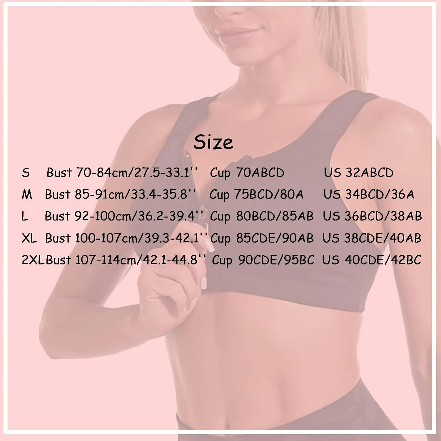 Zip Front Closure High Impact Sports Bra for Women Post Surgery Racerback Sports Bra High Support Workout Running Bras